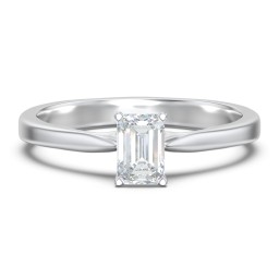 Classic Solitaire Engagement Ring with White Gold Setting