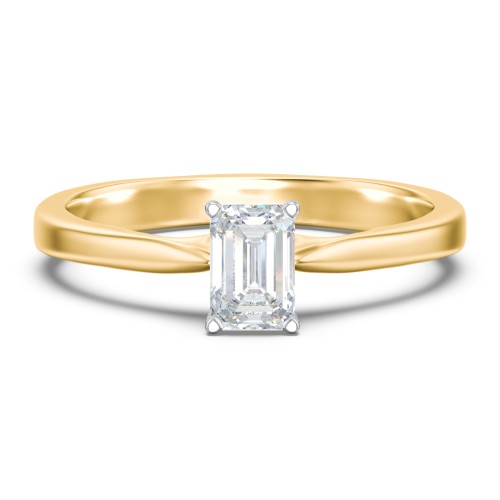 Classic Solitaire Engagement Ring with White Gold Setting – 10K Yellow Gold