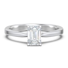 Classic Solitaire Engagement Ring with White Gold Setting