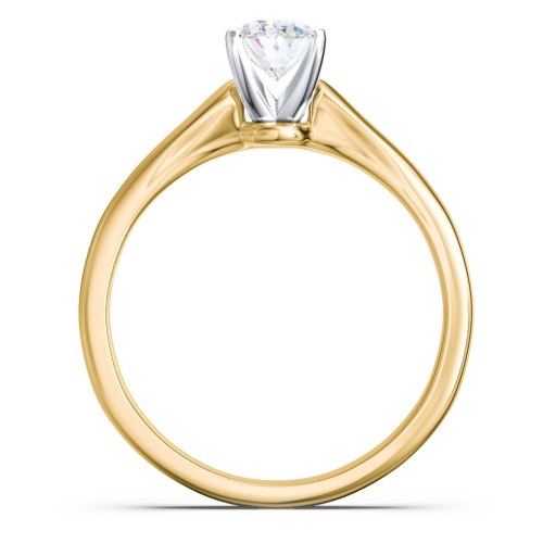 Classic Solitaire Engagement Ring with White Gold Setting – 10K Yellow Gold