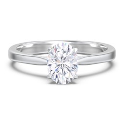 Classic Solitaire Engagement Ring with White Gold Setting