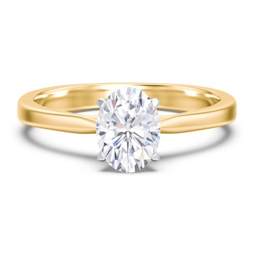 Classic Solitaire Engagement Ring with White Gold Setting – 10K Yellow Gold