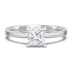 Classic Solitaire Engagement Ring with White Gold Setting