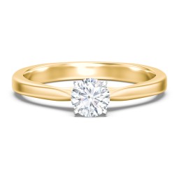Classic Solitaire Engagement Ring with White Gold Setting in 10K Solid Yellow Gold