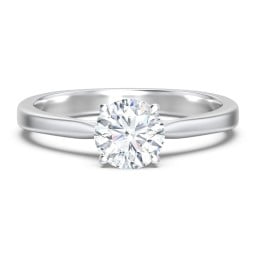 Classic Solitaire Engagement Ring with White Gold Setting