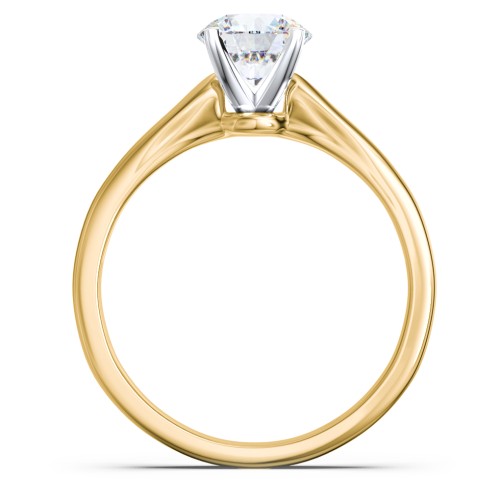 Classic Solitaire Engagement Ring with White Gold Setting – 10K Yellow Gold