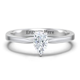Classic Solitaire Engagement Ring with White Gold Setting