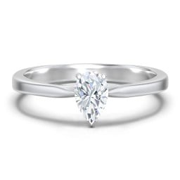 Classic Solitaire Engagement Ring with White Gold Setting