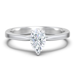 Classic Solitaire Engagement Ring with White Gold Setting