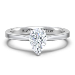 Classic Solitaire Engagement Ring with White Gold Setting