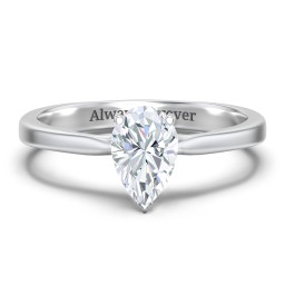 Classic Solitaire Engagement Ring with White Gold Setting