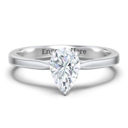 Classic Solitaire Engagement Ring with White Gold Setting