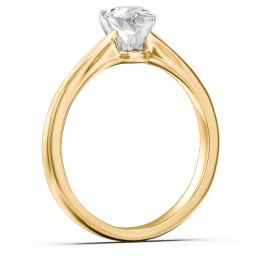 Classic Solitaire Engagement Ring with White Gold Setting in 10K Solid Yellow Gold