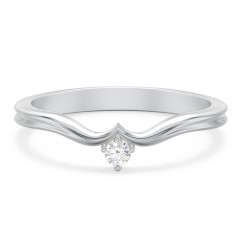 Solitaire Contour Band – 14K White Gold with Diamond