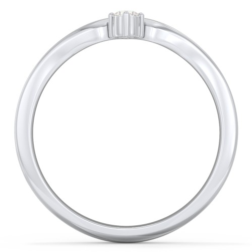 Solitaire Contour Band – 14K White Gold with Diamond