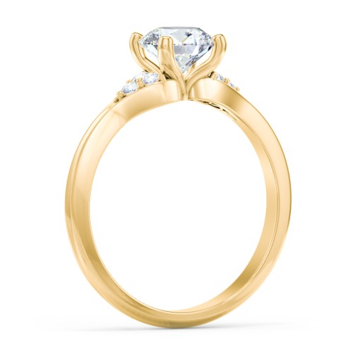 Diamond Engagement Ring with Cluster Side Accents