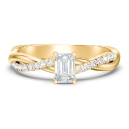 Twisted Infinity Engagement Ring with Side Stones