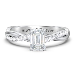 Twisted Infinity Engagement Ring with Side Stones