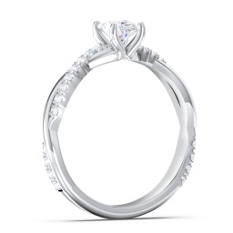 Twisted Infinity Engagement Ring with Side Stones