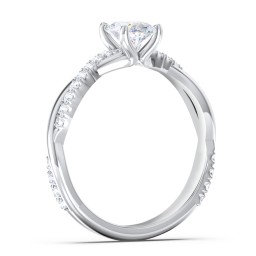 Twisted Infinity Engagement Ring with Side Stones