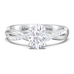 Twisted Infinity Engagement Ring with Side Stones