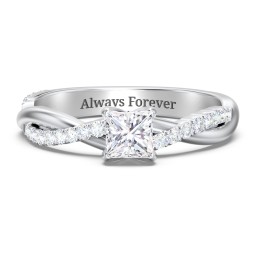 Twisted Infinity Engagement Ring with Side Stones