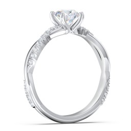 Twisted Infinity Engagement Ring with Side Stones