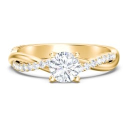 Twisted Infinity Engagement Ring with Side Stones