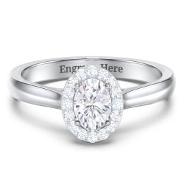 Classic Halo Solitaire Diamond Engagement Ring