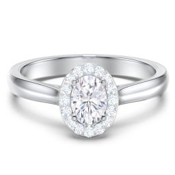 Classic Halo Solitaire Diamond Engagement Ring