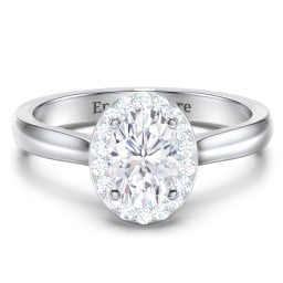 Classic Halo Solitaire Diamond Engagement Ring