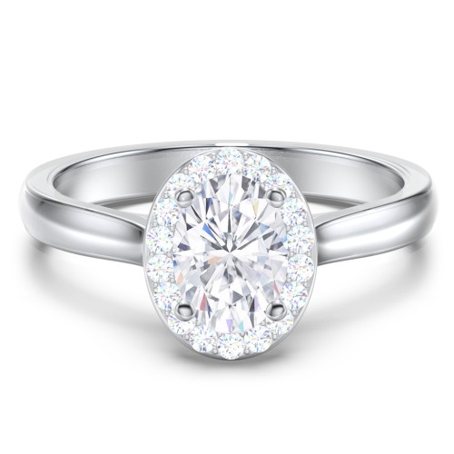 Classic Halo Solitaire Diamond Engagement Ring