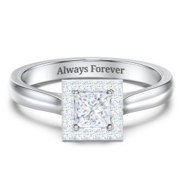 Classic Halo Solitaire Diamond Engagement Ring