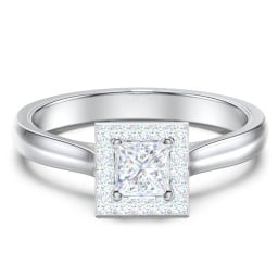Classic Halo Solitaire Diamond Engagement Ring