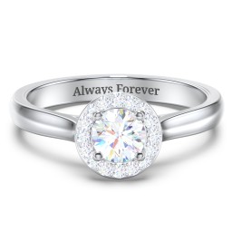 Classic Halo Solitaire Diamond Engagement Ring