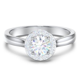 Classic Halo Solitaire Diamond Engagement Ring
