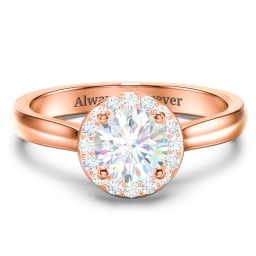 Classic Halo Solitaire Diamond Engagement Ring