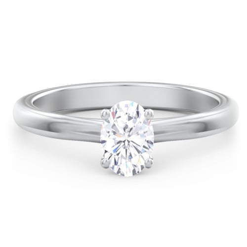 Solitaire Diamond Engagement Ring with Personalized Initials