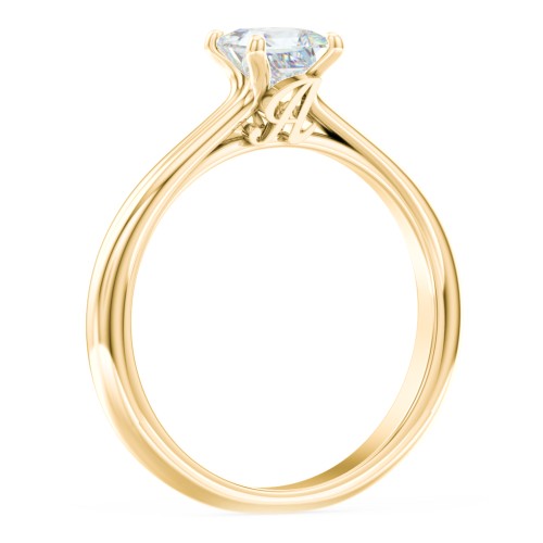 Solitaire Diamond Engagement Ring with Personalized Initials