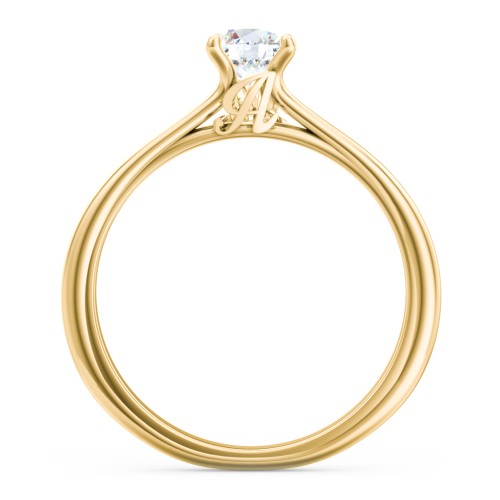 Solitaire Diamond Engagement Ring with Personalized Initials