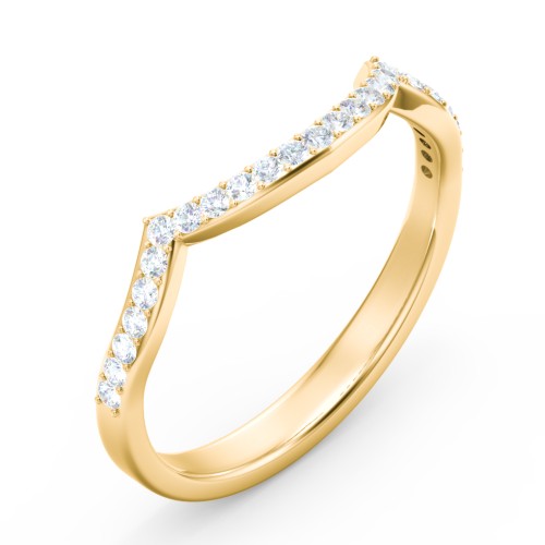 Arched Diamond Accent Wedding Band