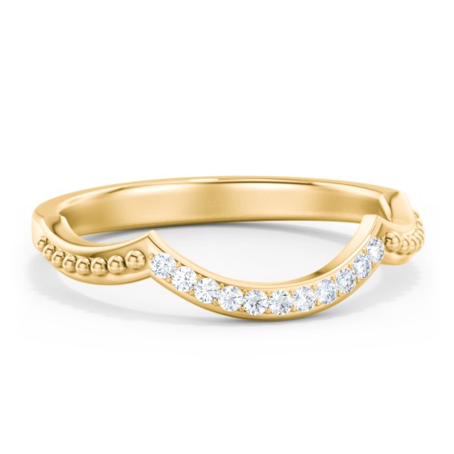 Diamond Accent Arched Wedding Band