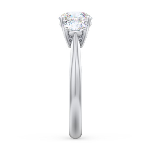 Classic 3-Stone Diamond Engagement Ring – 14K White Gold with Lab Diamond