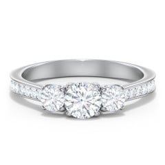 Classic 3-Stone Diamond Engagement Ring with Accents