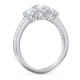 Classic 3-Stone Diamond Engagement Ring with Accents