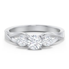 3-Stone Diamond Engagement Ring with Twisted Split Shank