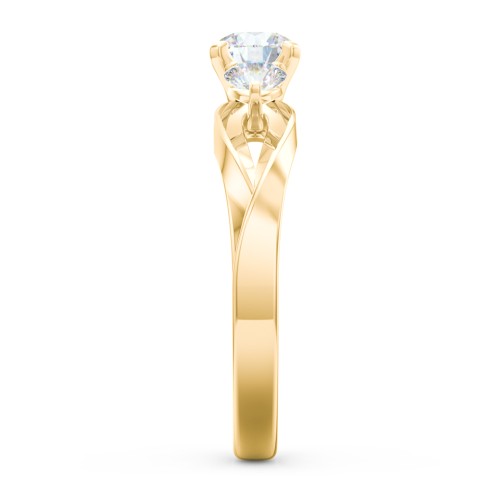 3-Stone Diamond Engagement Ring with Twisted Split Shank