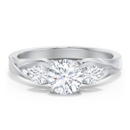3-Stone Diamond Engagement Ring with Twisted Split Shank