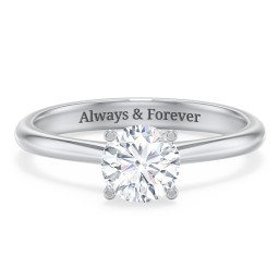 Modern Round Solitaire Engagement Ring