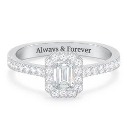 Micro Pavé Halo Diamond Engagement Ring